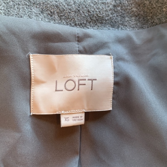 LOFT Gray Flannel Moto Bomber Short Lightweight Jacket Women’s XS Extra Small - Picture 7 of 9